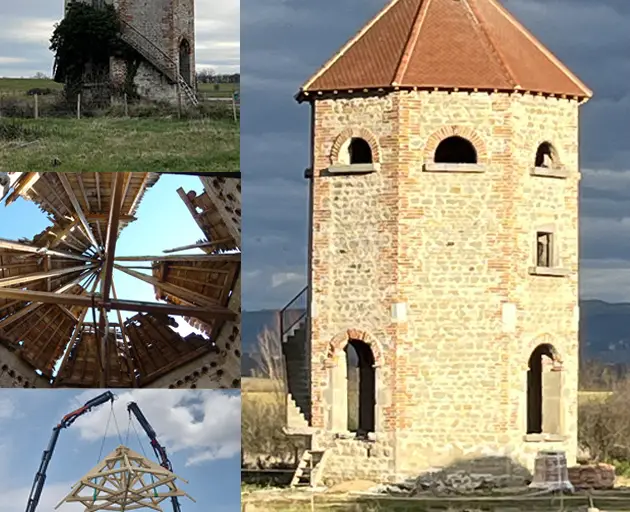 Visite du pigeonnier octogonal, à Grézieux-le-Fromental à Grézieux-le-Fromental